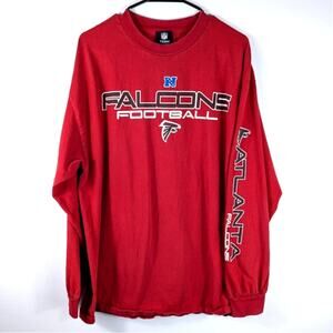 NFL Atlanta Falcons Football Long Sleeve Shirt Mens XL Red Team Apparel Crewneck